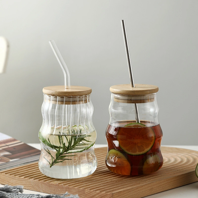 17 oz Glass Tumbler with Lid and Straw